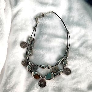 Chico's silver and black beaded necklace